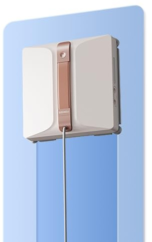 Fensterputzroboter, intelligente Fensterscheiben Reinigung mit Vier Seitenbrausen Reinigungsplanung, 7000 PA, Randerkennungstechnologie für Innen- und Außenfenster, mit 110 ML Tank (W3)