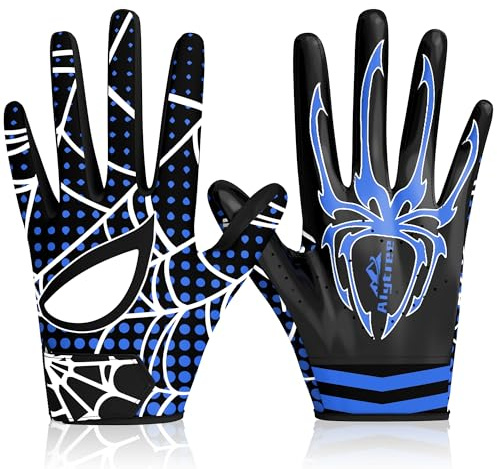 Alytree Kids Football Gloves, Youth Football Receiver Gloves with Super Sticky Grip, Best Gift for Boys Girls Ages 8–12, Small