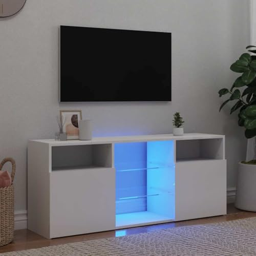 Refined Mueble para TV con Luces LED Blanco 120x30x50 cm