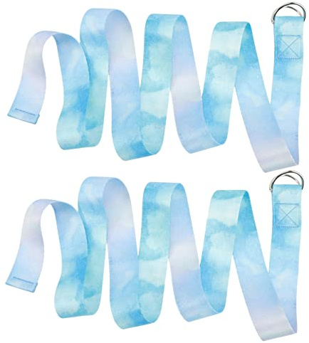 ERINGOGO 2 pièces Sangles Yoga Extensibles Bandes Élastiques de Fitness pour Exercices à et Gym Légeres et Durables Accessoires Étirement Musculaire