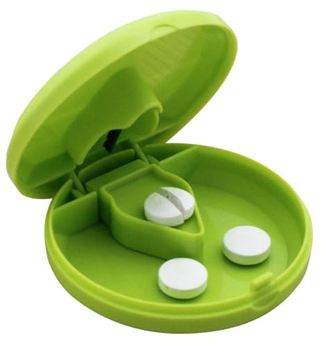 Tagliapillole da viaggio | Tagliapillole salva-lavoro con lame per pillole piccole e grandi - Dispenser portatile per pillole con tacca per compresse, integratori, medicinali