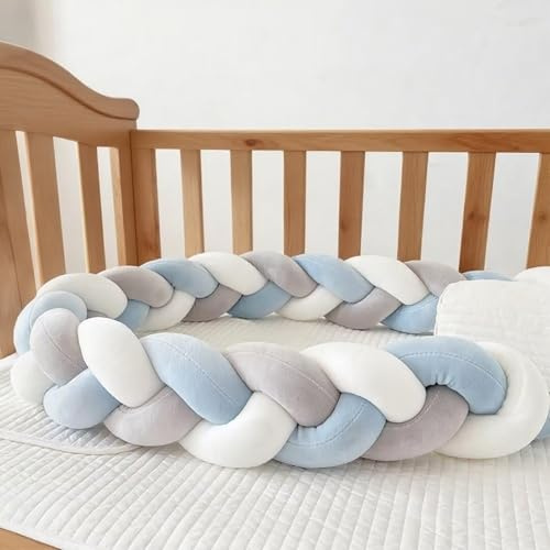 GYCS Serpente Letto Cuscino, Cuscino Intrecciato, Cuscini Intrecciato Annodato, Cuscino Coccoloso Soffice Intrecciato, Letto A ​Treccia Cuscino, Paracolpi Sponda Sponde Anticaduta,A09,300cm