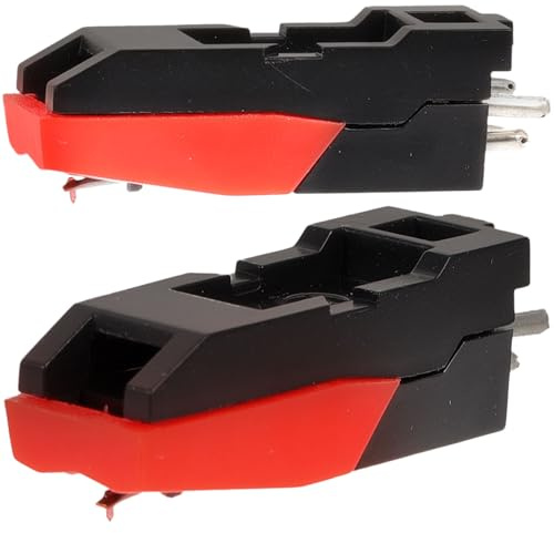 Levemolo 2 Pezzi Puntine per Giradischi in Abs Nero, Stilo di Ricambio Resistente ai Graffi Aggiunta di Uscita Elevata per Giradischi e Lettori Vinile