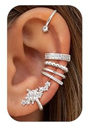 Dochais 5 Stück Ear Cuff Gold für Damen Ohrmanschette Ohne Ohrloch Fake Helix Piercing Clip Ear Cuff Wrap Earcuff Set Gold Ohrringe Fakepircings Ohr Ohrringe Manschette Knorpel Earcuffs für Mädchen