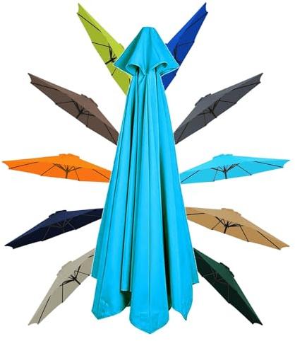 3.5m/4.0m Tenda di ricambio per ombrellone da terrazzo 8 stecche Baldacchino Di Ricambio Ombrellone Anti UV Copertura Impermeabile con Ventilazione Per Esterni