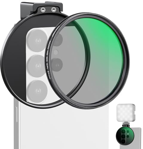 NEEWER 67mm CPL Filter Handy Polfilter mit Cold Shoe Clip, HD zirkularer Polarisationsfilter mit einstellbarer Polarisation, kompatibel mit Android Samsung S26 Ultra iPhone 17 Pro Max und mehr, FL-113