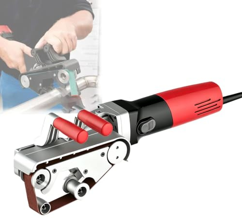 Levigatrice Per Lucidatura Metalli 1100 W, Levigatrice A Nastro Per Tubi Con 6 Velocità Regolabili, Ideale Per Lucidatura, Levigatura, Satinatura E Lavorazione Dei Metalli