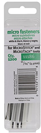 Avery Dennison Corporation 4.4mm Micro Stitch Fastener Refills, White & Black 1,200/Pkg