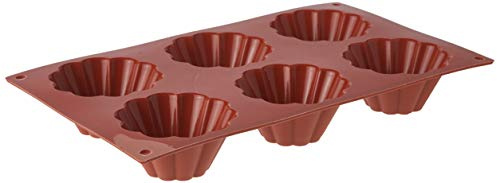 silikomart | SF034 Silikonform für BRIOCHETTE Monoportionen, antihaftbeschichtet, 6 Monoportionen, Packung mit 1 Kuchenform, Ø 79 h 37 mm, Made in Italy