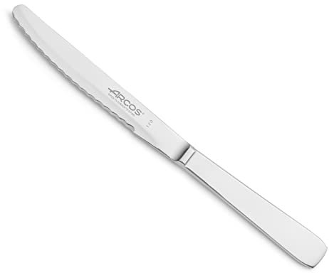 Arcos Tischmesser Edelstahl - Gezahnte Klinge 110 mm für Dessert - Monoblock, Ergonomischer Griff - Tischmesser Serie