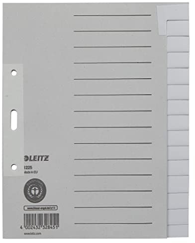 Esselte-leitz papierregister a5, papper, 15 ark (grå)