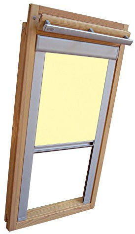Easy-Shadow Hochwertiges Verdunkelungsrollo Rollo Thermo hellgelb mit Seitenschienen für Velux DKL/DKU-EP GGU,GPU,GHU,GTU C04 ALU // Maßanfertigung