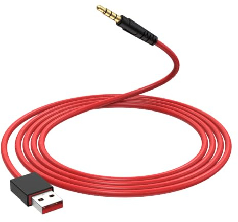 Alitutumao Câble de chargement USB 3,5 mm compatible avec casque sans fil Beats by Dre Studio Solo, lecteur MP3, iPod Shuffle, enregistreur vocal, 1 m