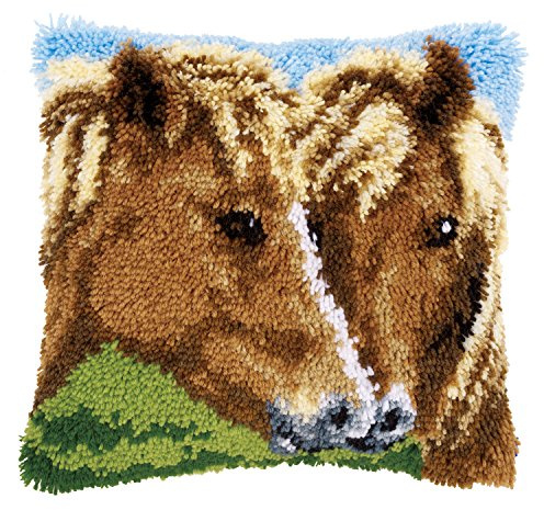 Vervaco Knüpfkissen Knüpfpackung zum Selbstknüpfen eines Kissens, Stramin, weiß, 40 x 40 x 0,3 cm, 40 x 40 x 0,30 cm