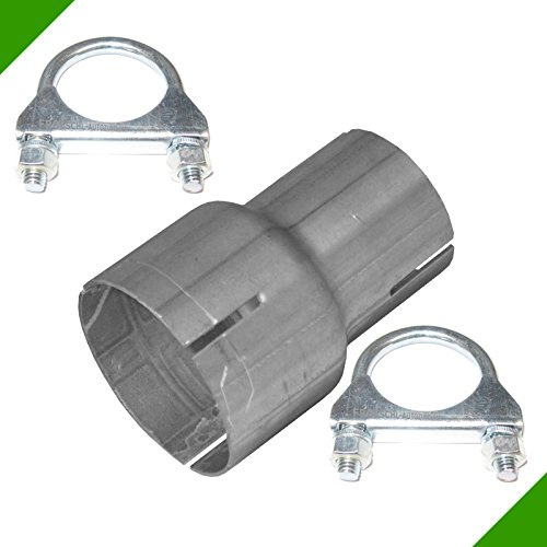 Réducteur de tuyau d'échappement de 45 mm à 60 mm - Adaptateur d'échappement avec 2 colliers de serrage - Connecteur de tuyau - Système d'échappement - Réduction - Pièce de raccordement - Réducteur de