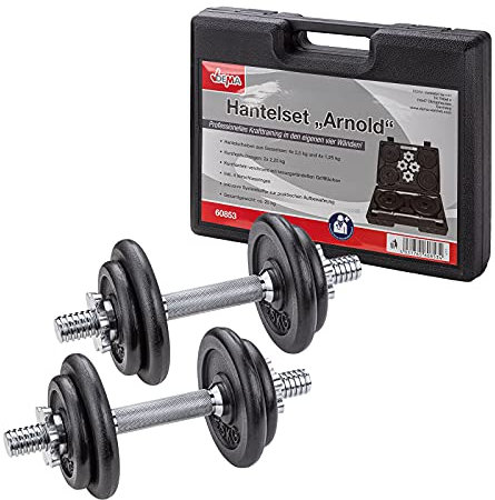 DEMA Hantelset Kurzhantel Hantel Set im Koffer Hantelscheiben 20 kg Muskeltraining Krafttraining