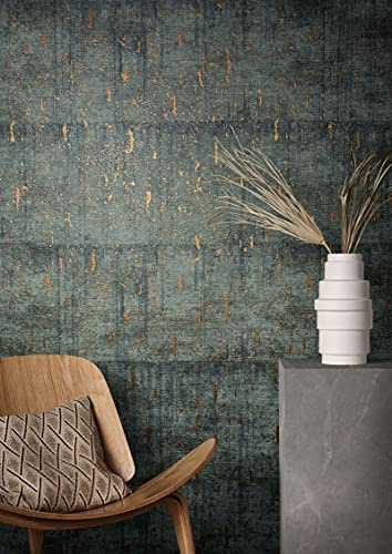 marburg Tapete Anthrazit Betonoptik Glanz Stein Muster für Wohnzimmer oder Schlafzimmer Vliestapete 100% Made in Germany PREMIUM QUALITÄT 10,05 x 0,70m 85751