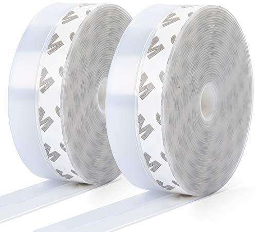 10m×35mm 2 Pack Dichtungsstreifen, Miciler Transparent Selbstklebend Dichtungsband, Multifunktions Türbodendichtung Schalldicht, winddicht, Staubschutz, Silikon Dichtung Streifen für Türen und Fenster