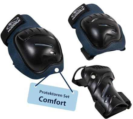 HUDORA Protektoren-Set Comfort - Set aus Handschützer, Knieschützer & Ellenbogenschützer - Schoner für Kinder und Jugendliche - ideal zum Inliner, Rollschuh und Skateboard Fahren