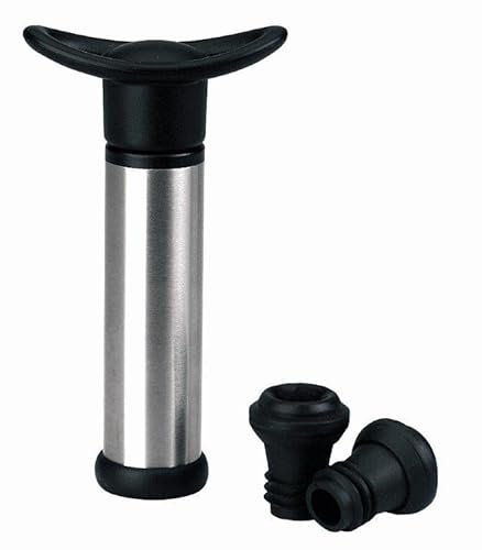 VACUUM PUMP WINE MAN. + 2 STAINLESS STEEL WINE CAPS LACOR