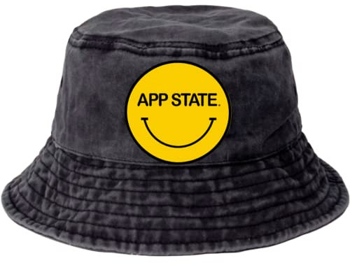 Lojobands College Game Day Bucket Hat Made in USA, App State Mountaineers - Black Denim, Einheitsgröße