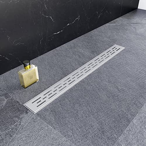 Aica Sanitarios Canaleta de Ducha 70cm Inserto drenaje de acero inoxidable Lineal de Ducha Desagüe de ducha rectangular