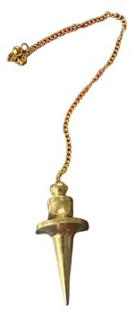 Pendule métallique, pendule divination égyptienne TROUVIER, pendule de radiesthésie avec témoin, pendule ésotérique, magnétiseur, zahori, clairvoyance, ésotérisme (doré)