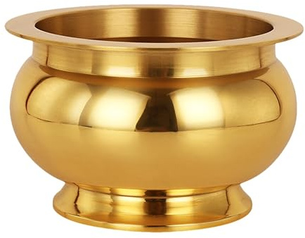 HOMSFOU Buddhist Incense Burner, Copper Treasure Basin Fengshui Incense Cone Stick Holder Buddha Offering Bowl Chinese Incense Burner Offering Basin for Buddha Buddhist Meditation Decor