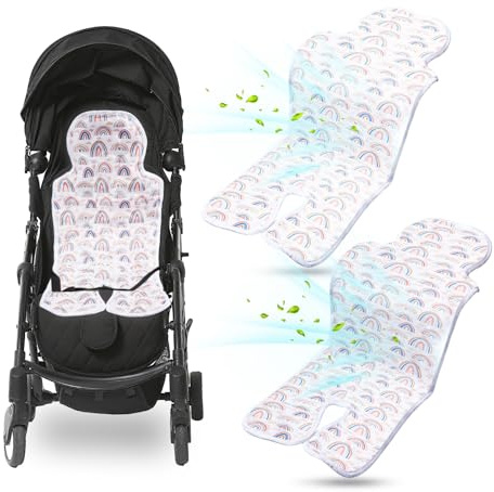 DoubleFill 2 Pcs Baby Stroller Cooling Pad Car Seat Cooler Pad Summer Breathable Car Seat Liner Multifunctional Carseat Cooling Mat for Baby Child Dining Chair Safety Stroller
