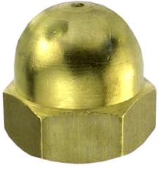 Dadi Ciechi in Ottone, Dado Cieco in Ottone Esagonale per Viti e Barre Filettate Sporgenti e Bulloni Filettati, Confezione Dadi Cappuccio Esagonali in Ottone (Color Ottone 4 Pezzi,M10)