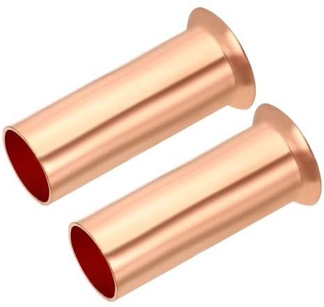 PATIKIL 7/8 (22mm) OD Copper Flare Tube Fitting, 2pcs Straight Copper Coupling Welding Joint Pipe Fitting for HVAC Refrigeration Plumbing