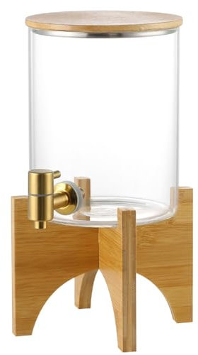 esmen Dispensador de Bebidas de Vidrio de 3,5 l, Botella de Agua fría, Tarro de Cristal, Cubo de Bebidas de autoservicio, Tarro de té para el Sol