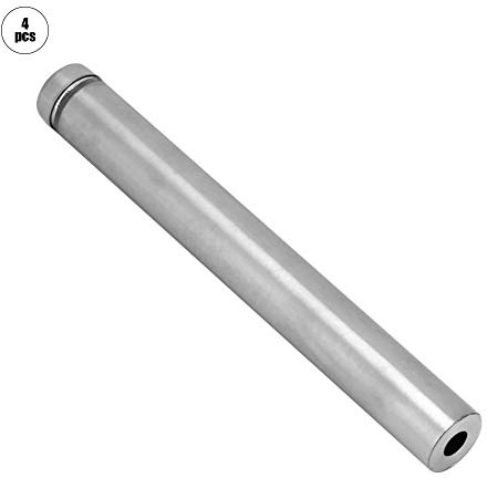 4 Uds. Tornillos de Separación de Fijación de Vidrio para Publicidad de Acero Inoxidable de 12x120mm, Separador de Pasador Hueco para Exhibición de Carteles (12 * 120mm)