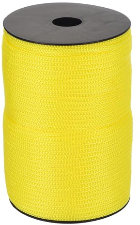 Sourcing Map 4 mm Polypropylen-Seil, 100 m, gelb, geflochtene Allzweckschnur für Wäscheleine, Camping, Wandern, Outdoor-Aktivitäten