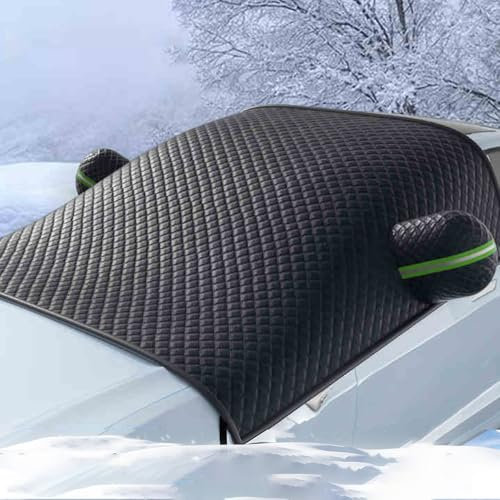bairuibin Frontscheibenabdeckung Winter Auto für Ford Focus Active 2018-2023,Abdeckhaube Auto Winter Abdeckung Scheibe Eisschutzfolien,Frontscheiben Abdeckung Anti Schneedecke,A-Black