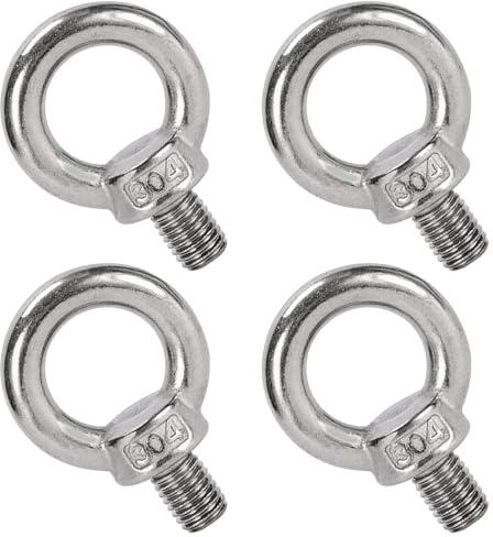 4Pcs Acciaio Inox 3/8 UNC Sollevamento Occhio Bullone, Marine Grade Macchinario Spalla Bulloni, Filettato Dado Fastener
