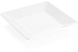 Assiette Day & Night, 18 x 18 cm, en mélamine, carrée, blanche