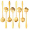 8 cucchiaini da tè per tea party, in acciaio inox, cucchiaini dorati, per caffè, dessert, zucchero, gelato, set di stoviglie creative per cucina, bar o bar