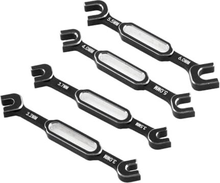 ZJNWTVUH Universal 4 Piece Wrench Set For Turnbuckle Nut Ball End Joint Removal Compatible With RC Cars Drones Boats 3 To 6mm(1set black)