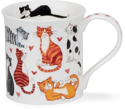 Dunoon Bute Lovable Cats Tasse aus feinem Knochenporzellan, 0,3 l