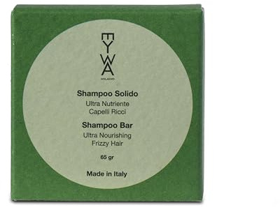 EYWA MILANO Shampooing Solide Cheveux Bouclés et Crêpes - Avec Huile de Dattier, Graines de Raisin et Myrtille - Anti-frisottis, Nourrissant et Hydratant - Naturel, Vegan, Made in Italy Plastic Free
