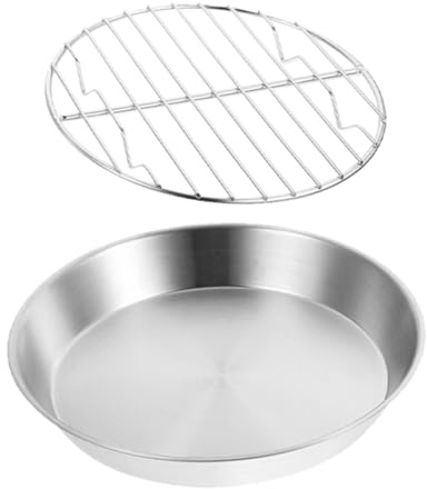 ifundom Teglia Acciaio Inox Teglia Da Forno Con Rete Vassoio Multifunzione Per Grigliare Carne Pesce Verdure