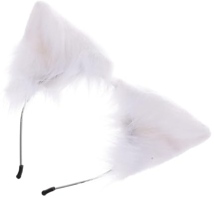 Beaupretty Fascia Per Orecchie Di Animale Abanca Dell'orecchio Della Volpe Peloso Soffice Fascia Per Orecchie Di Gatto Cucciolo Agnello Peluche Banca Delle Orecchie Animali Bianca Metallo