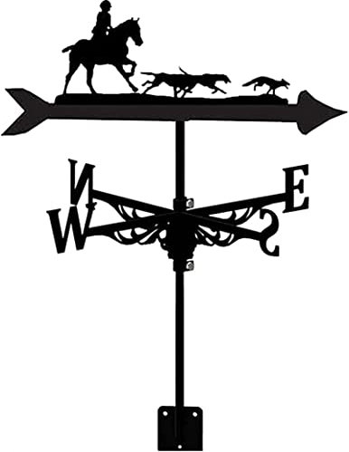 CLRAWSHB Banderuola segnavento Knight And Dog in Metallo Inossidabile, indicatore di direzione del Vento, Strumenti di misurazione per tetti, Giardini e architettura, Facili da Usare e installare.