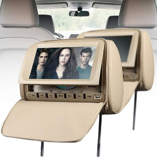 1 Paire Lecteur DVD Multimédia 9 Pouces Pour Véhicule, Moniteur D'appui-tête De Voiture Avec Fermeture Éclair, Casque Infrarouge/émetteur FM Et Haut-parleur Intégrés, Support USB/SD/jeux Sans Fil