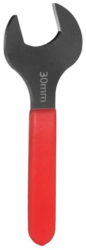 sourcing map Llave de extremo abierto simple de 30 mm métrica de ángulo de desplazamiento de 15 grados en forma de U, llave de extremo abierto, llave pequeña de cabeza plana con vástago rojo para