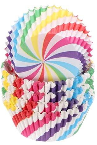 sourcing map Lot de 100 doublures à cupcakes de taille standard pour muffins en papier sulfurisé pour fête, mariage, moulin à vent