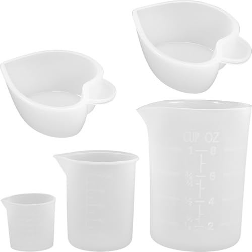 DIYEAH 5piezas Taza Medidora De Silicona Para Mezcla De Epoxi Recipientes De Silicona Para Mezclar Resina Juego De Vasos Medidores Pequeños Para Líquidos