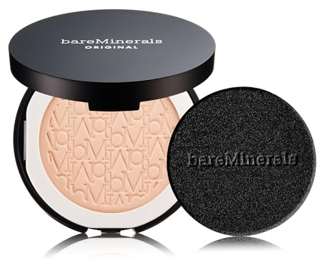 bareMinerals ORIGINAL Pressed Powder Foundation Mineral - SPF 15, Talc-Free, Luminous Finish, Buildable Coverage, Vegan, Clean Beauty