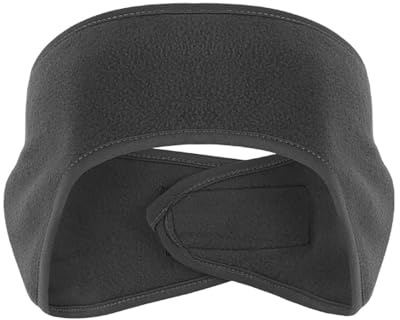 axy Stirnband Ohrenschutz für Damen und Herren mit Klettverschluss - Winter/Frühling/Herbst Sport Haarband Elastisch Ohrenwärmer Kopfband für Jogging Laufen Wandern Fahrrad OHR2 (Dunkelgrau)